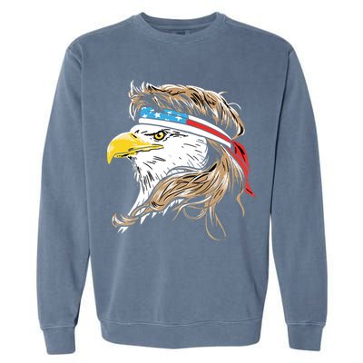 Merica Eagle Mullet 4th Of July Garment-Dyed Sweatshirt