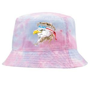 Merica Eagle Mullet 4th Of July Tie-Dyed Bucket Hat