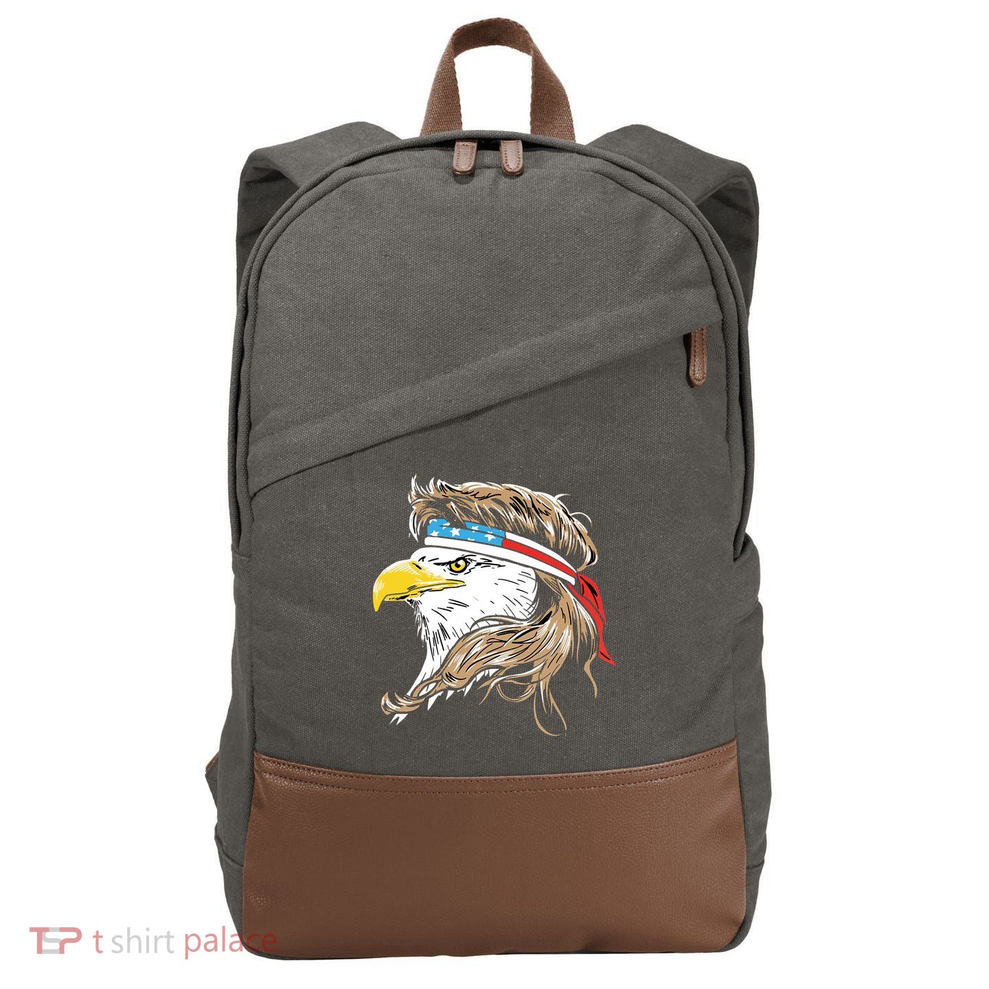 Merica Eagle Mullet 4th Of July Cotton Canvas Backpack