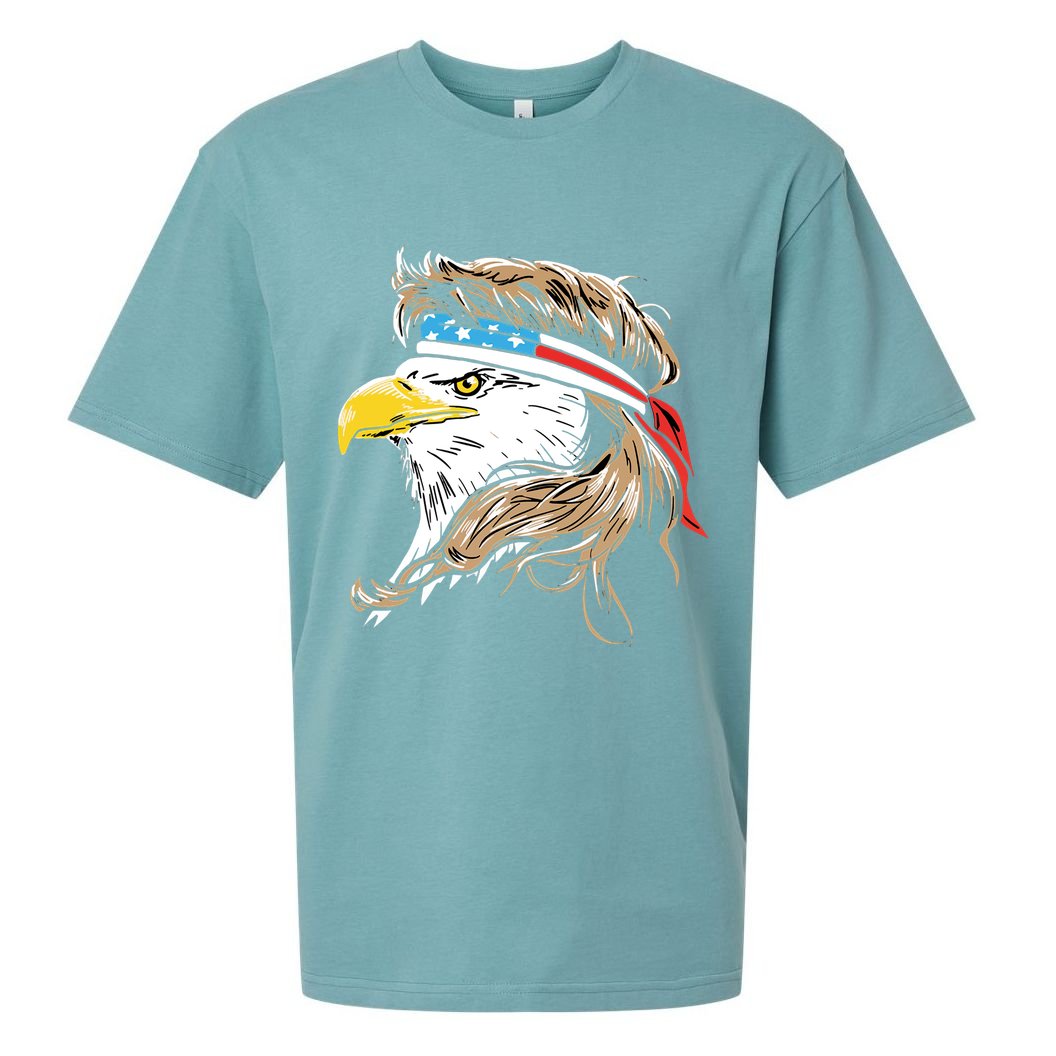 Merica Eagle Mullet 4th Of July Sueded Cloud Jersey T-Shirt