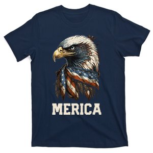 Merica Eagle Mullet 4th of July Wo American Flag USA T-Shirt