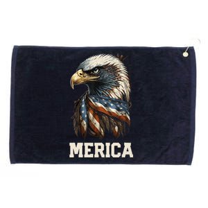 Merica Eagle Mullet 4th of July Wo American Flag USA Grommeted Golf Towel