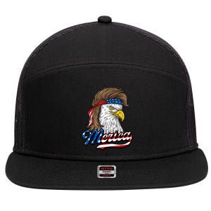 Merica Eagle 7 Panel Mesh Trucker Snapback Hat