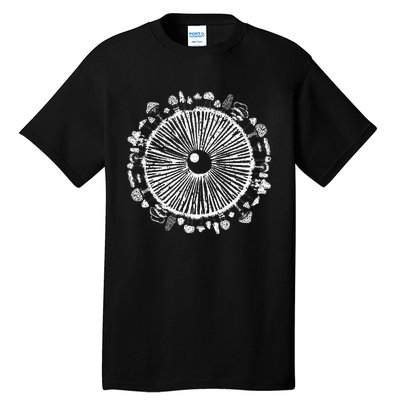 Mushroom Eye Mycology Foraging Magic Spore Tall T-Shirt