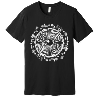 Mushroom Eye Mycology Foraging Magic Spore Premium T-Shirt