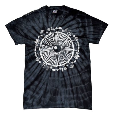 Mushroom Eye Mycology Foraging Magic Spore Tie-Dye T-Shirt