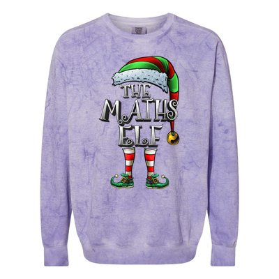 Maths Elf Matching Family Mathmatics Christmas Elf Colorblast Crewneck Sweatshirt