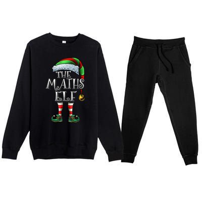 Maths Elf Matching Family Mathmatics Christmas Elf Premium Crewneck Sweatsuit Set