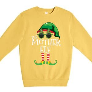 Mother Elf Matching Christmas Group Party Pjs Family Outfits Great Gift Premium Crewneck Sweatshirt