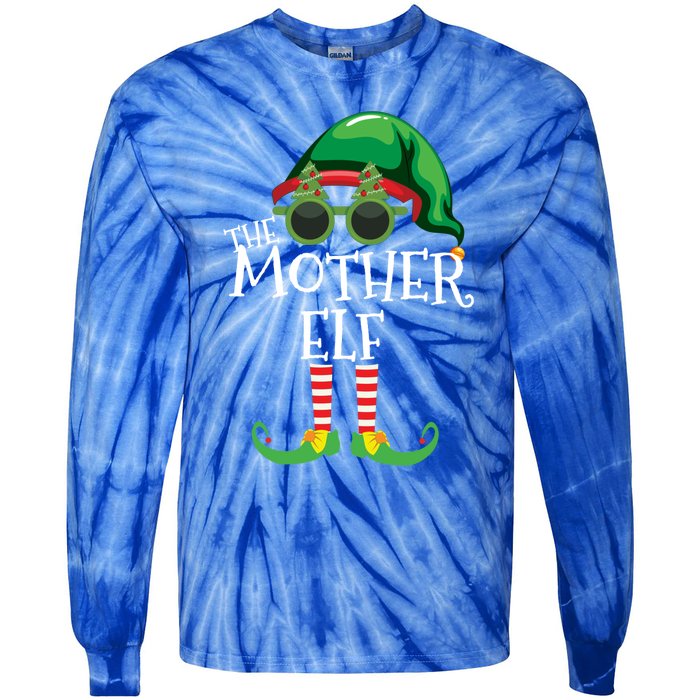 Mother Elf Matching Christmas Group Party Pjs Family Outfits Great Gift Tie-Dye Long Sleeve Shirt