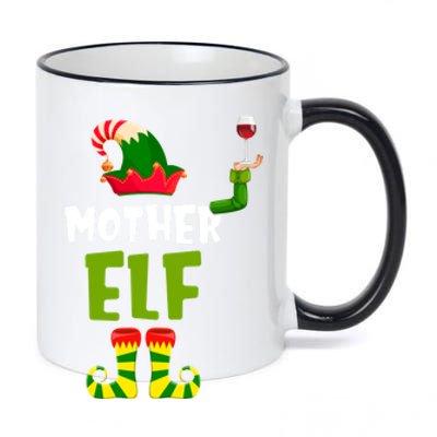 Mother Elf Matching Christmas Gift Wine Lover Gift Funny Gift 11oz Black Color Changing Mug