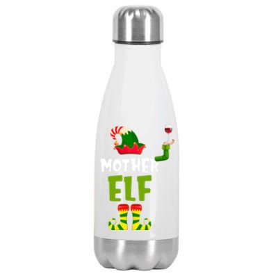 Mother Elf Matching Christmas Gift Wine Lover Gift Funny Gift Stainless Steel Insulated Water Bottle