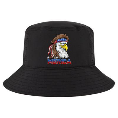 Merica Eagle Mullet 4th Of July Men Women American Flag USA Cool Comfort Performance Bucket Hat