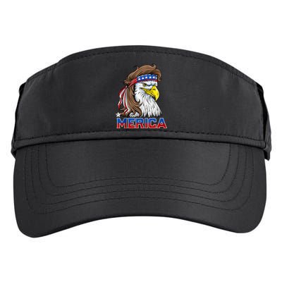 Merica Eagle Mullet 4th Of July Men Women American Flag USA Adult Drive Performance Visor