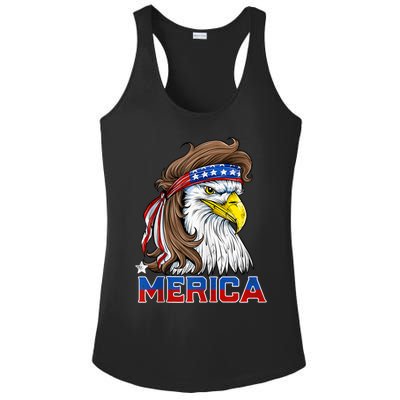 Merica Eagle Mullet 4th Of July Men Women American Flag USA Ladies PosiCharge Competitor Racerback Tank