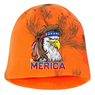 Merica Eagle Mullet 4th Of July Men Women American Flag USA Kati - Camo Knit Beanie