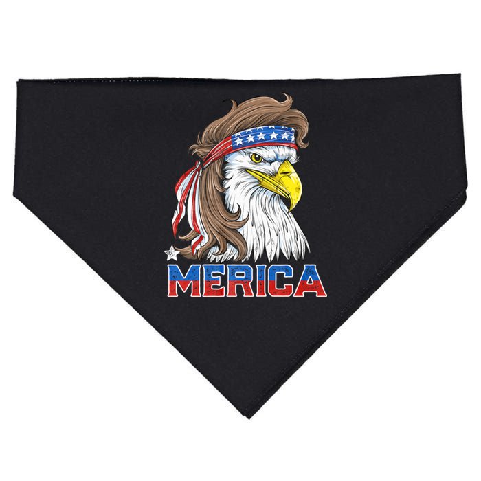 Merica Eagle Mullet 4th Of July American Flag Usa USA-Made Doggie Bandana