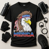 Merica Eagle Mullet 4th Of July American Flag Usa Cooling Performance Crew T-Shirt