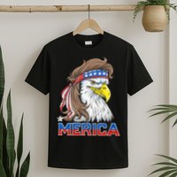 Merica Eagle Mullet 4th Of July American Flag Usa T-Shirt