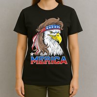 Merica Eagle Mullet 4th Of July American Flag Usa T-Shirt