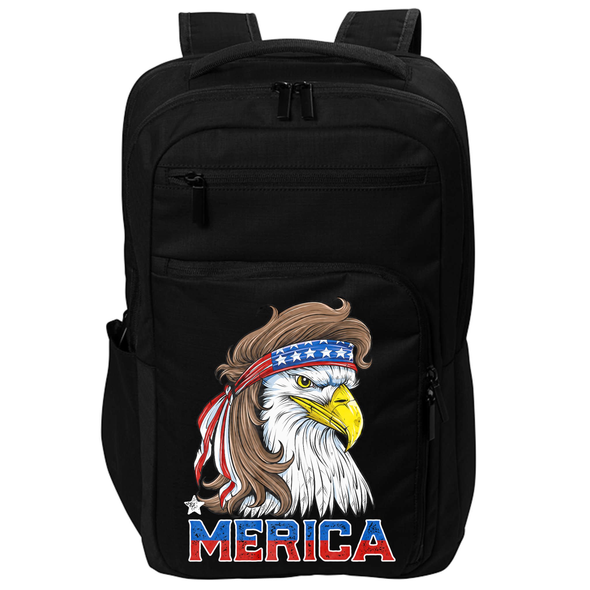 Merica Eagle Mullet 4th Of July American Flag Usa Impact Tech Backpack