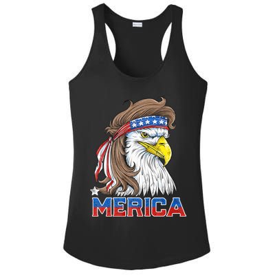 Merica Eagle Mullet 4th Of July American Flag Usa Ladies PosiCharge Competitor Racerback Tank