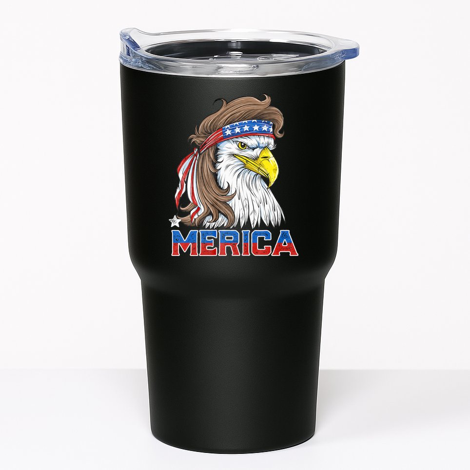 Merica Eagle Mullet 4th Of July American Flag Usa Tumbler