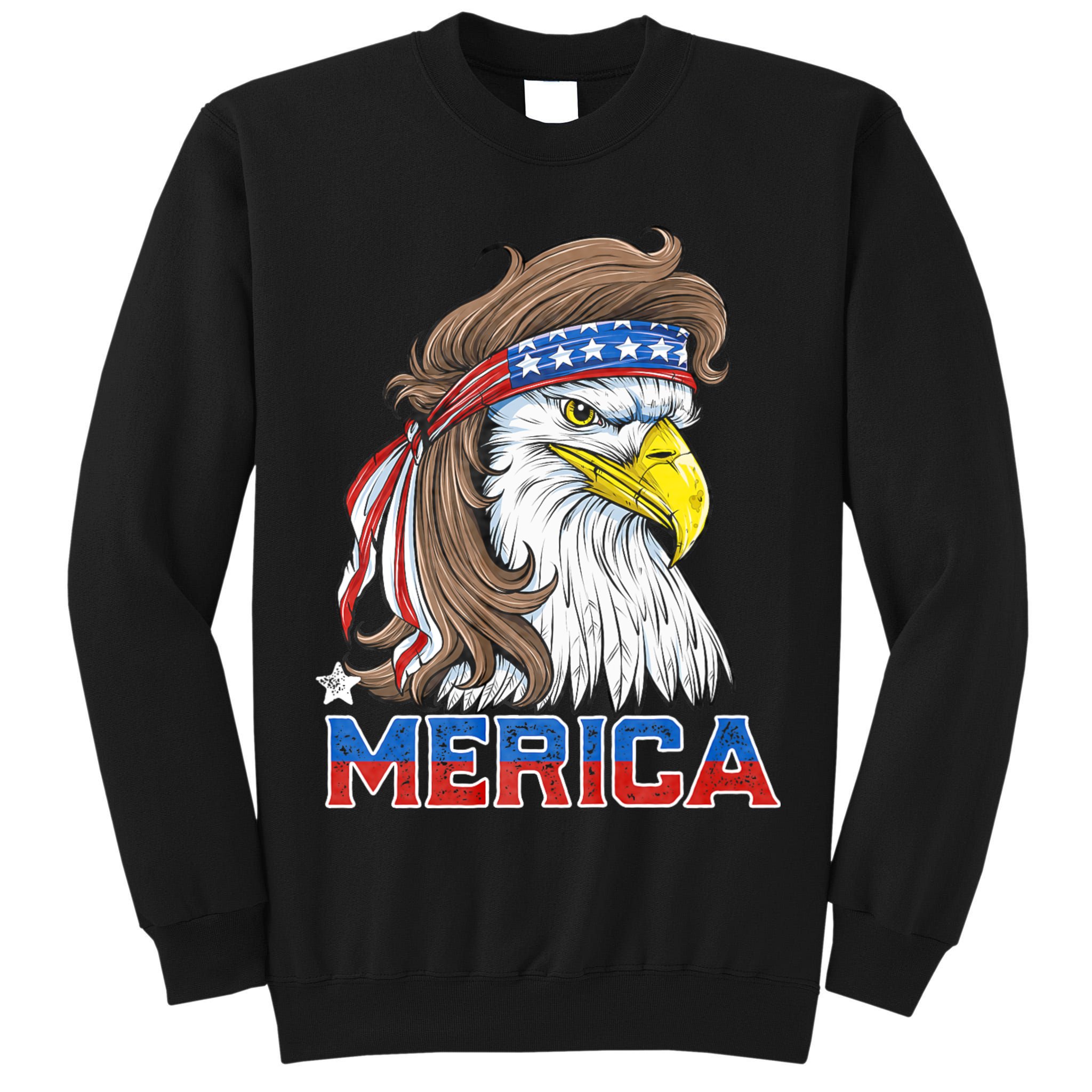 Merica Eagle Mullet 4th Of July American Flag Usa Tall Sweatshirt