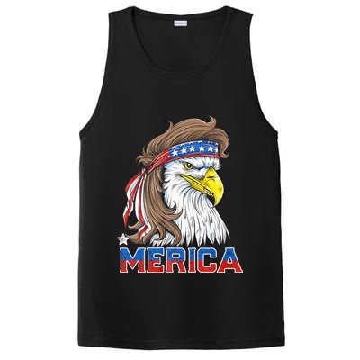 Merica Eagle Mullet 4th Of July American Flag Usa PosiCharge Competitor Tank