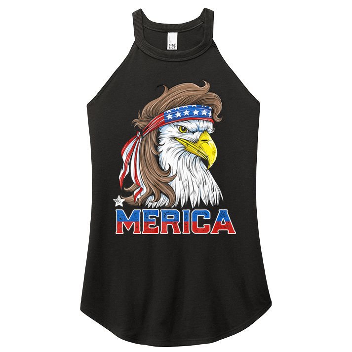 Merica Eagle Mullet 4th Of July American Flag Usa Women's Perfect Tri Rocker Tank