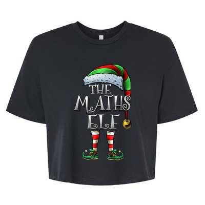 Maths Elf Matching Family Mathmatics Christmas Elf Bella+Canvas Jersey Crop Tee