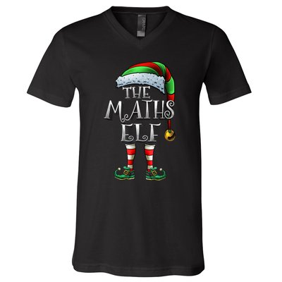 Maths Elf Matching Family Mathmatics Christmas Elf V-Neck T-Shirt