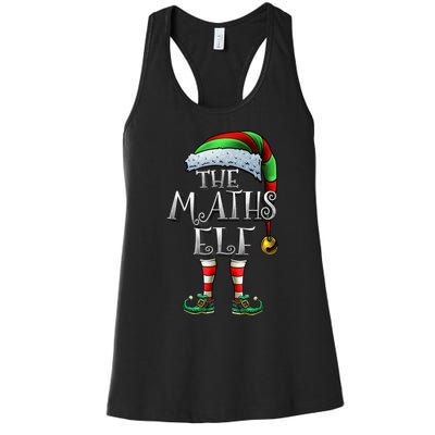 Maths Elf Matching Family Mathmatics Christmas Elf Women's Racerback Tank