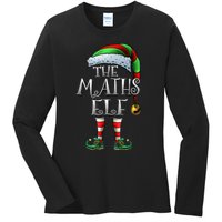 Maths Elf Matching Family Mathmatics Christmas Elf Ladies Long Sleeve Shirt