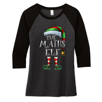 Maths Elf Matching Family Mathmatics Christmas Elf Women's Tri-Blend 3/4-Sleeve Raglan Shirt