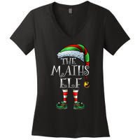 Maths Elf Matching Family Mathmatics Christmas Elf Women's V-Neck T-Shirt