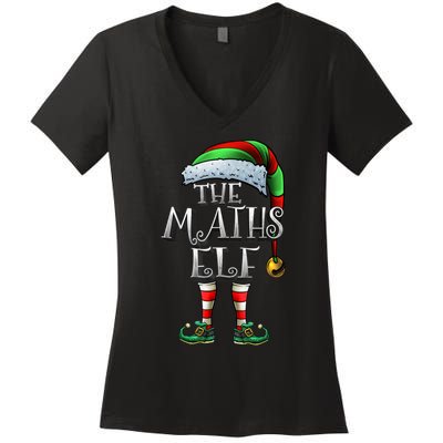 Maths Elf Matching Family Mathmatics Christmas Elf Women's V-Neck T-Shirt