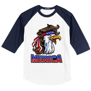 Merica Eagle Mullet 4th Of July American Flag Baseball Sleeve Shirt