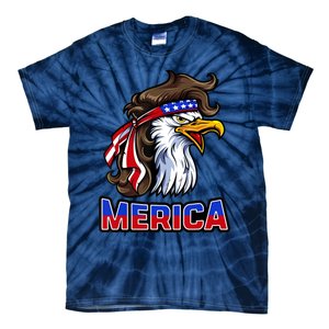 Merica Eagle Mullet 4th Of July American Flag Tie-Dye T-Shirt