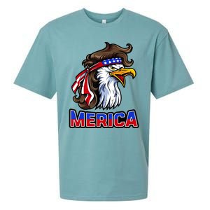 Merica Eagle Mullet 4th Of July American Flag Sueded Cloud Jersey T-Shirt