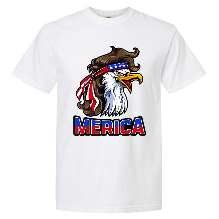 Merica Eagle Mullet 4th Of July American Flag Garment-Dyed Heavyweight T-Shirt