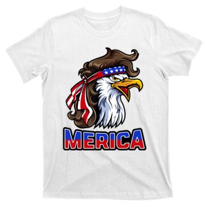 Merica Eagle Mullet 4th Of July American Flag T-Shirt