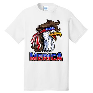 Merica Eagle Mullet 4th Of July American Flag Tall T-Shirt