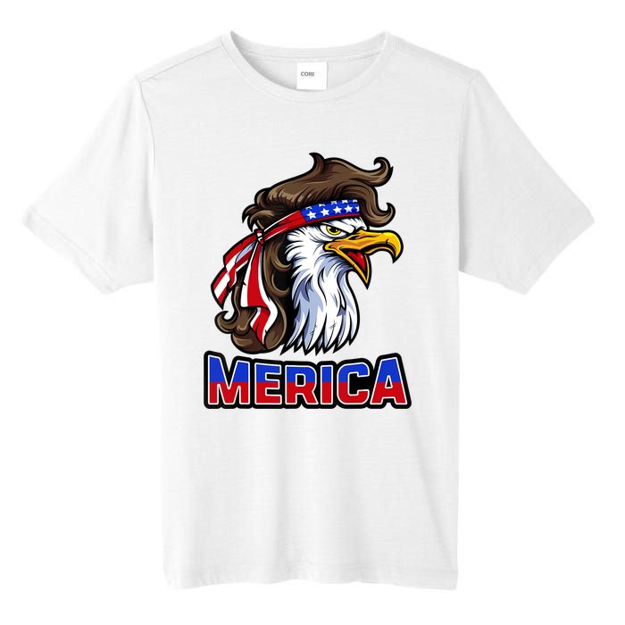 Merica Eagle Mullet 4th Of July American Flag Tall Fusion ChromaSoft Performance T-Shirt