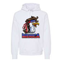 Merica Eagle Mullet 4th Of July American Flag Premium Hoodie