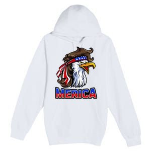 Merica Eagle Mullet 4th Of July American Flag Premium Pullover Hoodie