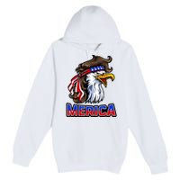 Merica Eagle Mullet 4th Of July American Flag Premium Pullover Hoodie