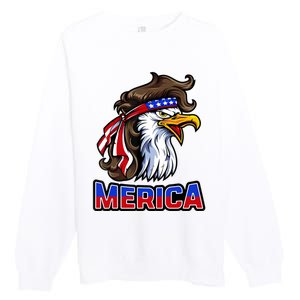 Merica Eagle Mullet 4th Of July American Flag Premium Crewneck Sweatshirt