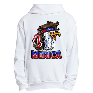 Merica Eagle Mullet 4th Of July American Flag Urban Pullover Hoodie