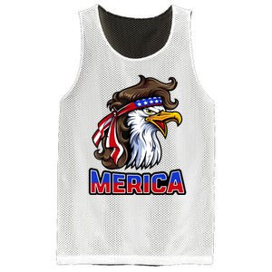 Merica Eagle Mullet 4th Of July American Flag Mesh Reversible Basketball Jersey Tank